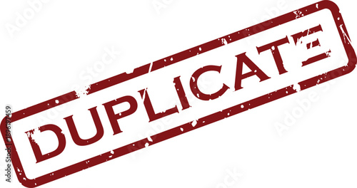 A red grunge rubber stamp clearly displays the word DUPLICATE to mark copied documents