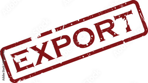 A red grunge rubber stamp prominently features the word EXPORT, indicating goods moving overseas