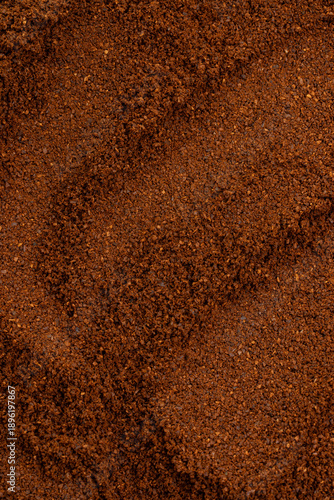 macro texture of ground coffee