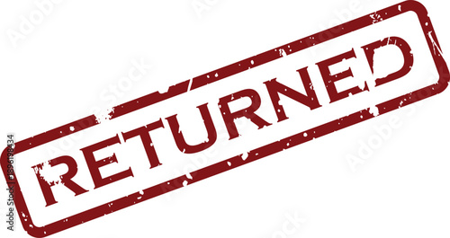 Red grunge rubber stamp clearly displaying the word RETURNED, indicating an item sent back or a task completed