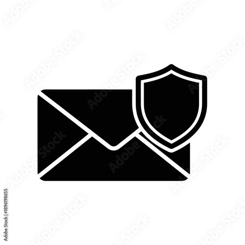 Secure email envelope with protection shield icon