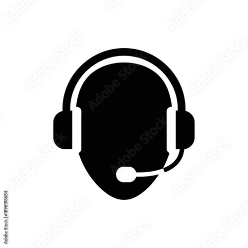 Professional customer service representative wearing headset