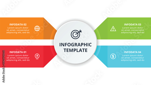 Abstract diagram with 4 steps, options, parts or processes. Vector business template for presentation