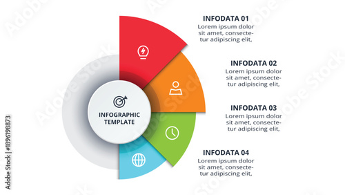 Abstract diagram with 4 steps, options, parts or processes. Vector business template for presentation