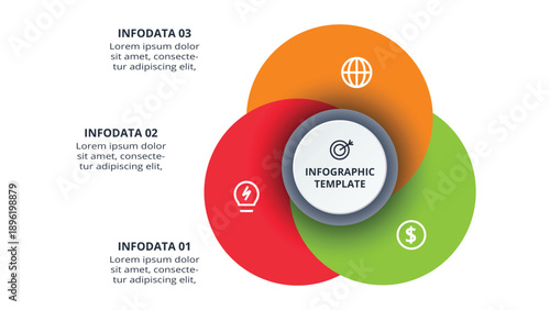 Abstract diagram with 3 steps, options, parts or processes. Vector business template for presentation