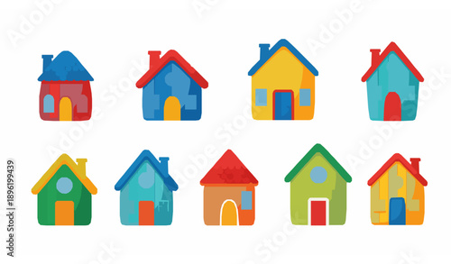 Traditional family house vector illustration with classic home exterior for housing concept design