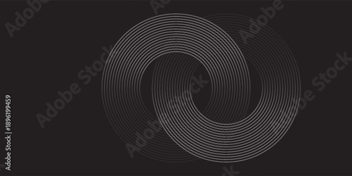 Circular spiral sound wave rhythm from lines.vector