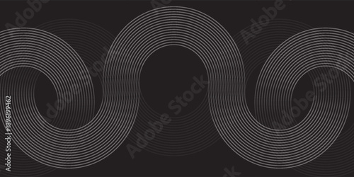 Circular spiral sound wave rhythm from lines.vector