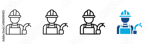 Electrician Icon Different Style Outline Collection Set Vector illustration
