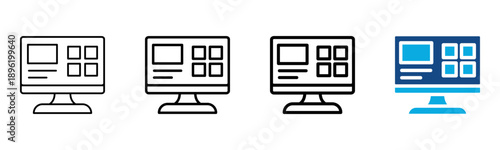 Application Icon Different Style Outline Collection Set Vector illustration
