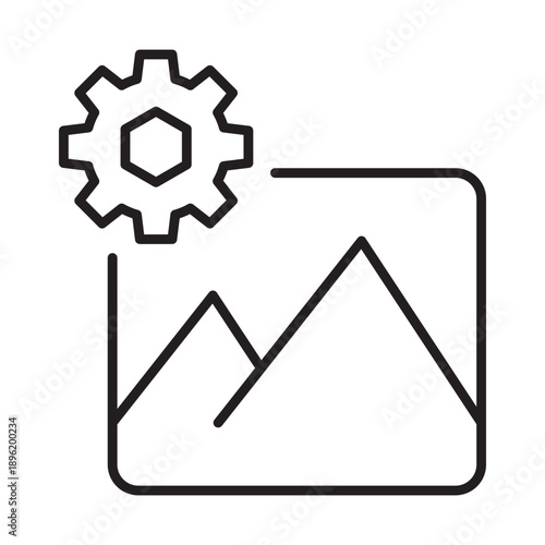 Image Metadata Settings vector editable stroke icon
