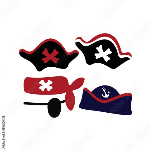 Pirate Hats and Eye Patches Set