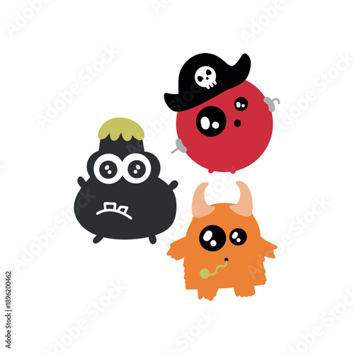 Cute Cartoon Germ Characters Illustration