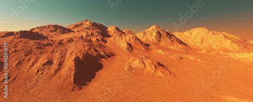 Planet Mars panoramic illus...