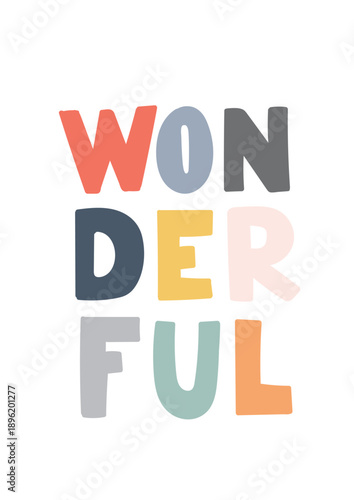 Wonderful Colorful Block Letters Typography