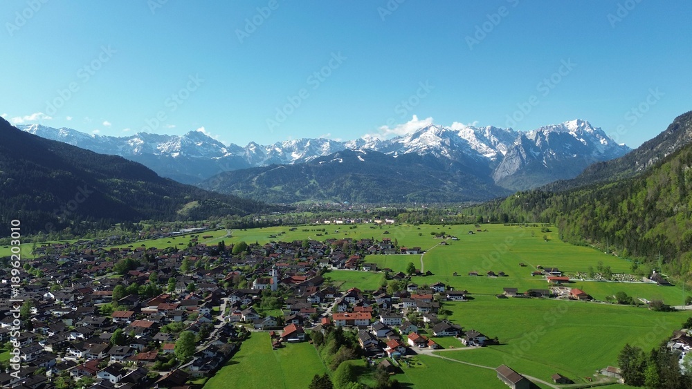 Fototapeta premium Alps mountains and valley countryside