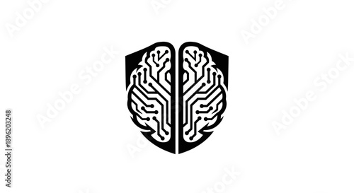 Brain circuit board shield logo