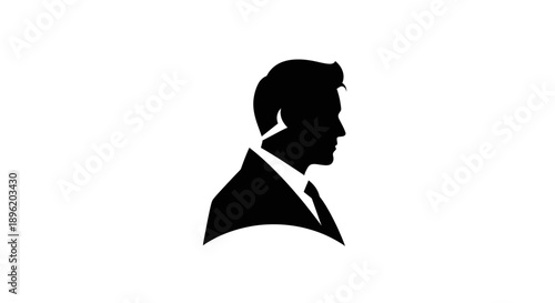Silhouette of a man in a suit with an earpiece