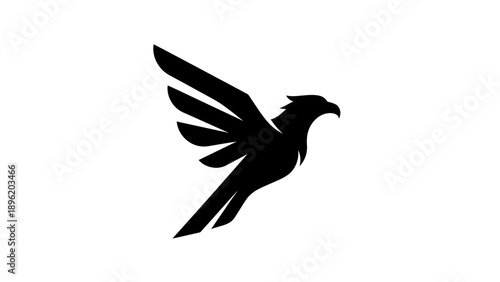 Stylized Black Bird Silhouette Logo