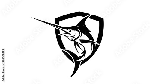Marlin Fish Emblem Vector