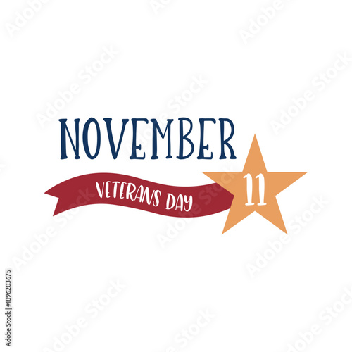 November 11 Veterans Day Typography
