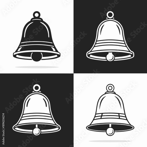 A shiny gold and silver hotel service bell ringing on a reception desk, isolated with no people