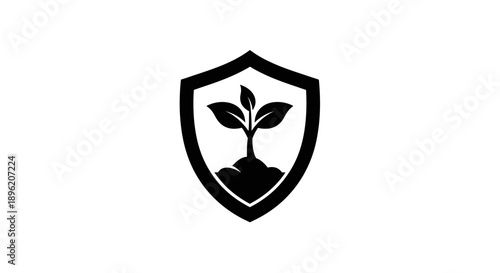 Shield with Growing Plant Icon