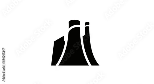 Industrial Power Plant Silhouette Icon