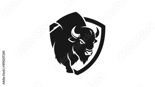 Bison Shield Logo Silhouette