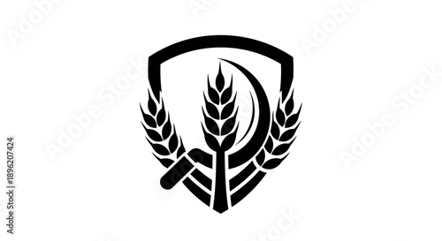 Sickle and Wheat Shield Emblem
