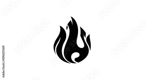 Black stylized flame icon