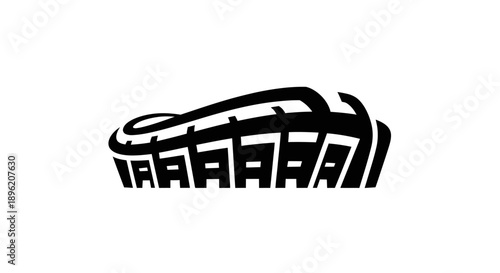 Abstract Black Linear Sport Shoe Illustration