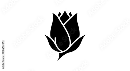 Black Tulip Silhouette Icon
