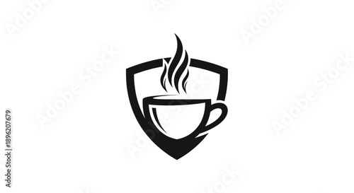 Coffee Cup Shield Logo