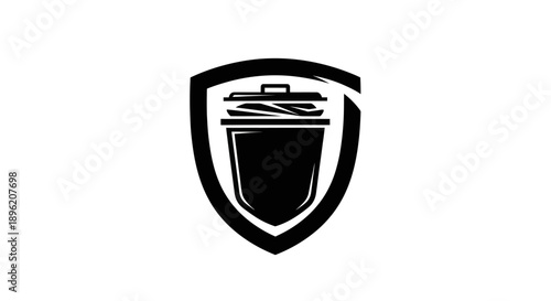 Trash Can Shield Icon