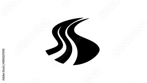 Abstract black curved lines illustration