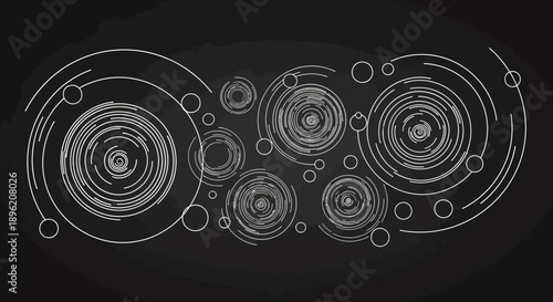Abstract circles on dark backdrop