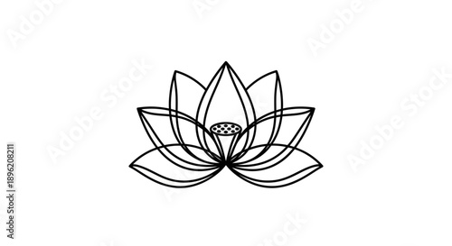 Lotus Flower Outline Icon
