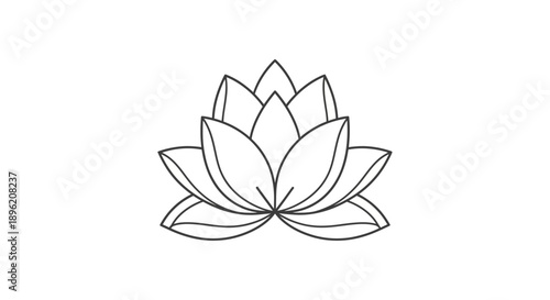 Elegant Lotus Flower Outline Illustration