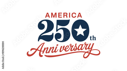 America 250th anniversary logo with star and text design element  celebration symbol