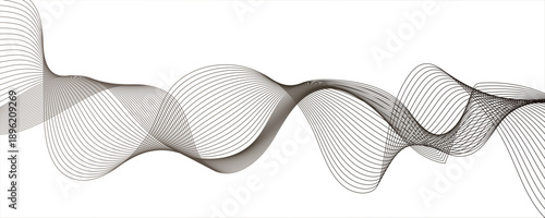 Abstract black blend wave lines on transparent background. Modern black flowing wave lines and glowing moving lines.Futuristic and dynamic look, perfect for tech, digital, and modern design projects.