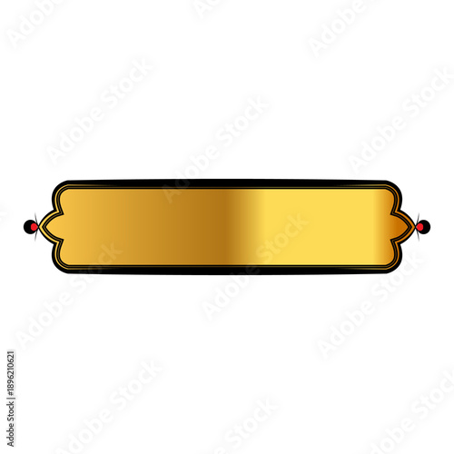 luxury golden arabic islamic text box title frame border