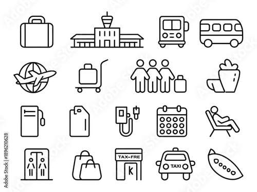 Travel icons for seamless journey planning and exploration