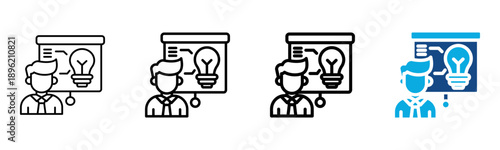 Pitch Deck Icon Different Style Outline Collection Set Vector illustration

