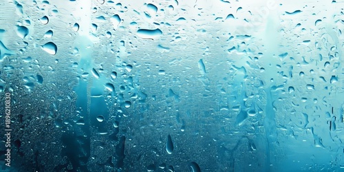 Stunning Close-Up of Water Droplets on a Sleek Glass Surface, Ideal for Modern Design Presentations