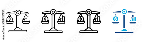 Equity Icon Different Style Outline Collection Set Vector illustration
