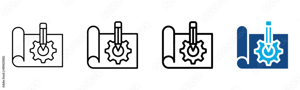 Obraz premium Prototype Icon Different Style Outline Collection Set Vector illustration 