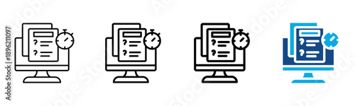 Quiz Icon Different Style Outline Collection Set Vector illustration
