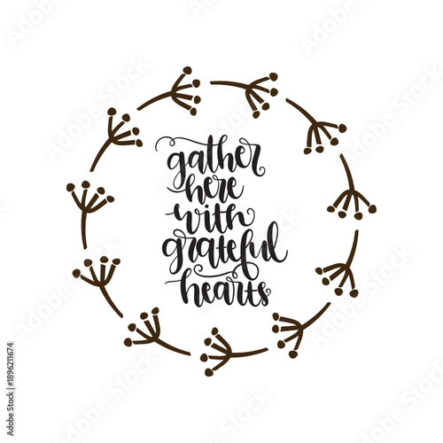 Gather Here With Grateful Hearts Floral Wreath