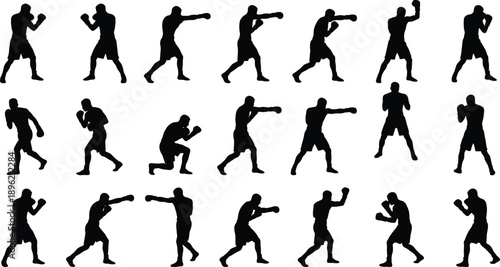 Abstract falling human silhouettes set, people in freefall motion, black figures pattern isolated on gray background, conceptual minimal design illustration